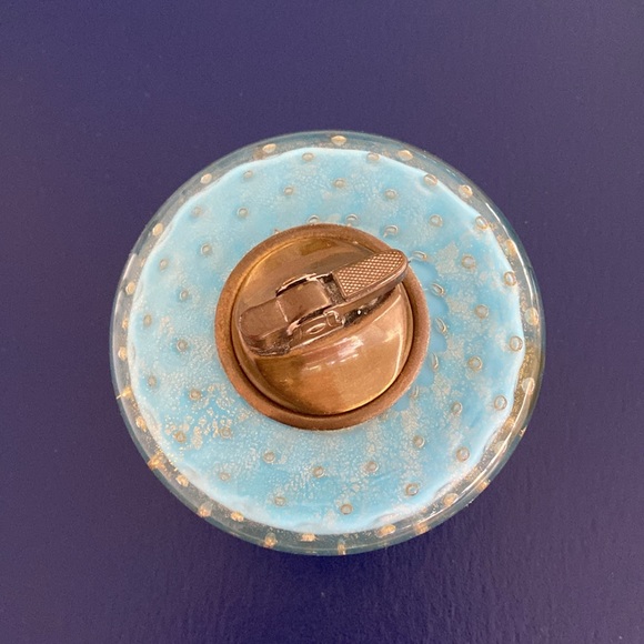 VTG Italy Alfredo Barbini MURANO GLASS Blue & Gold Leaf Ashtray & Lighter & Swan - Picture 11 of 12